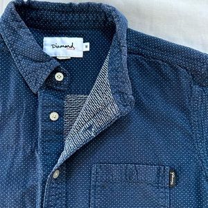 Diamond Supply Co. Short Sleeve Button-Up Shirt. Stitched Detailing throughout
